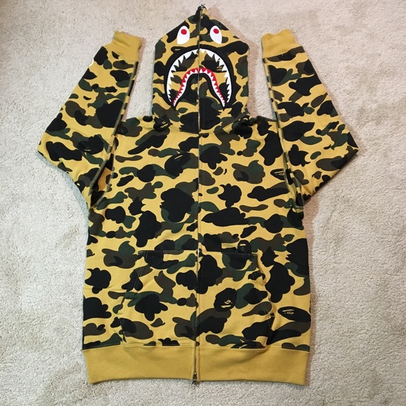 bape shark yellow camo